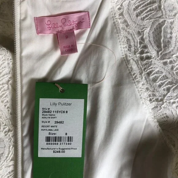 NWT Lilly Pulitzer Ashlyn Shift White Floral Lace Dress Size 8 With Gold  Embelli is available for purchase on au PAY Market - Imported Goods Online  Store Co.Ltd. | au PAY Market -